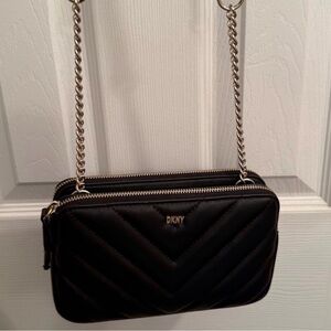 DKNY Black Chevron Crossbody Bag